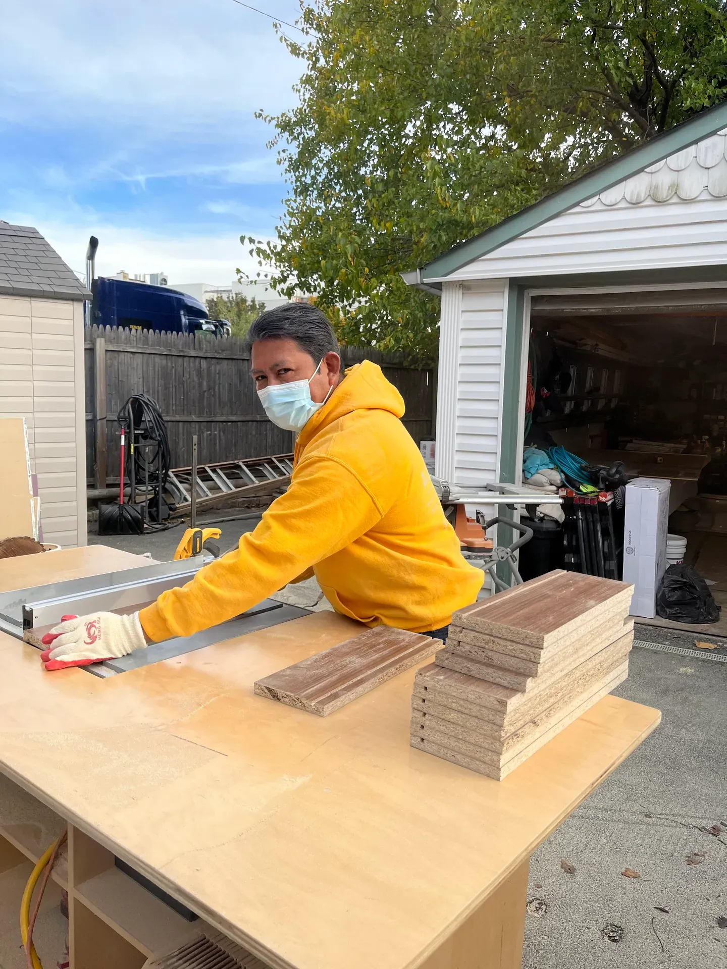 Our team member working on a project